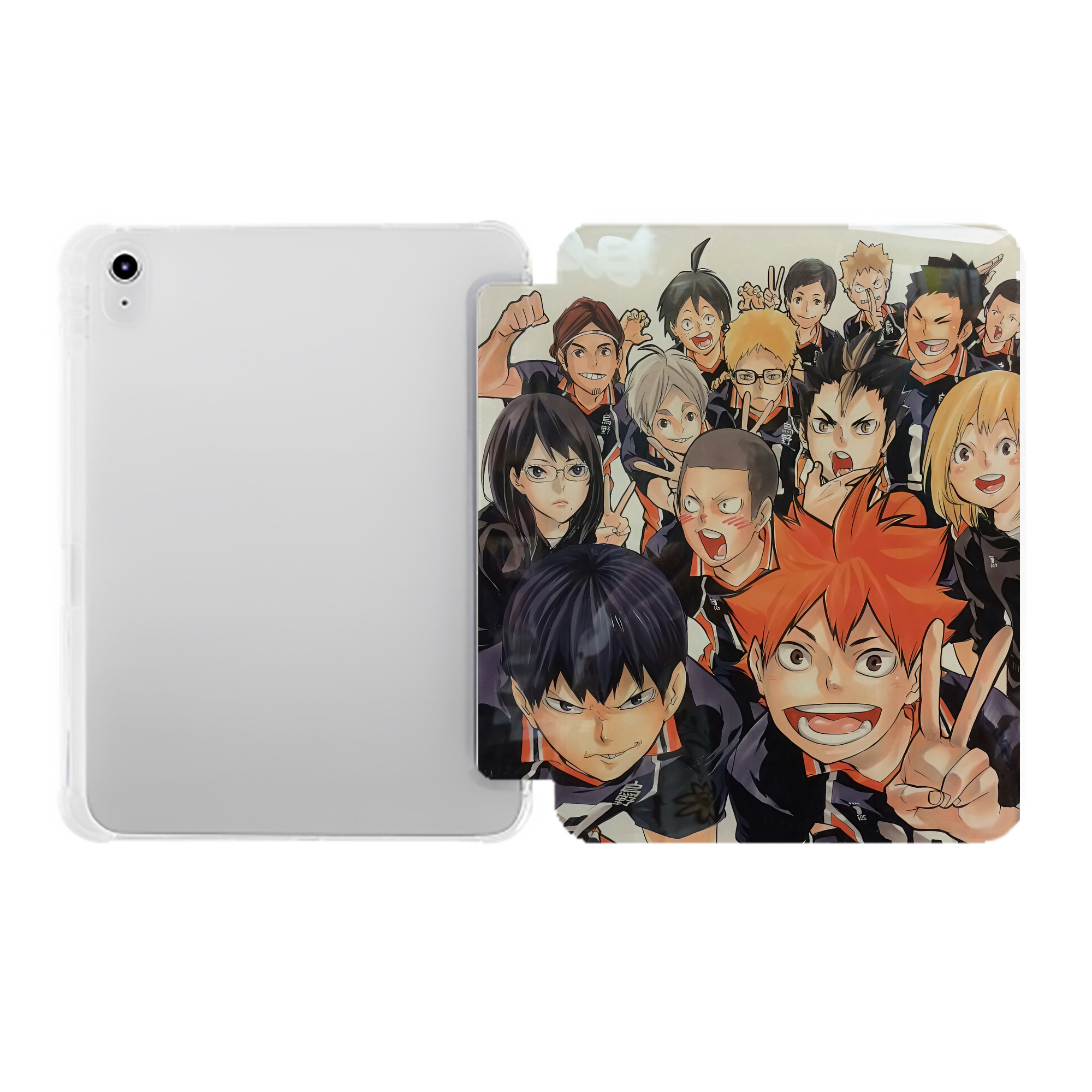（画像用） ハイキュー!! Haikyu!! IPad ケース ペン収納付き 三つ折りスタンド PUレザー×シリコン 対応機種9.5/10.5/10.9インチ